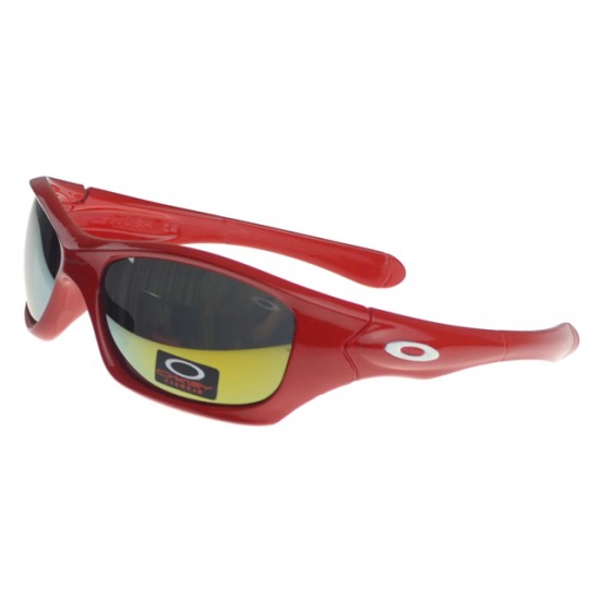 Oakley Asian Fit Sunglass Red Frame Colored Lens-Latest