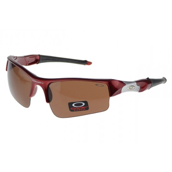 Oakley Flak Jacket Sunglass Red Frame Brown Lens-Online Shopping