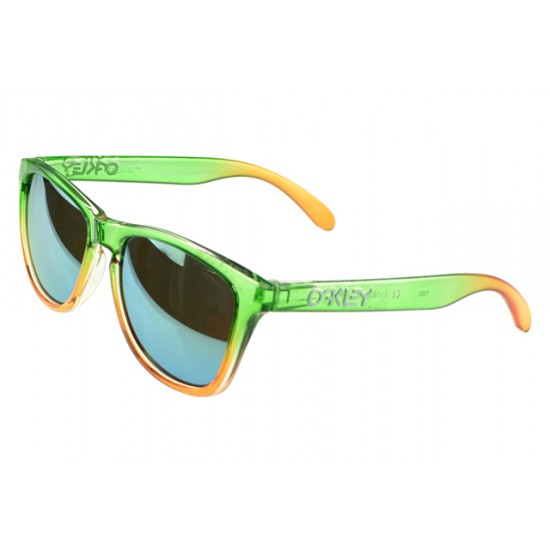 Oakley Frogskin Sunglass Green Frame Blue Lens-Vip Sale