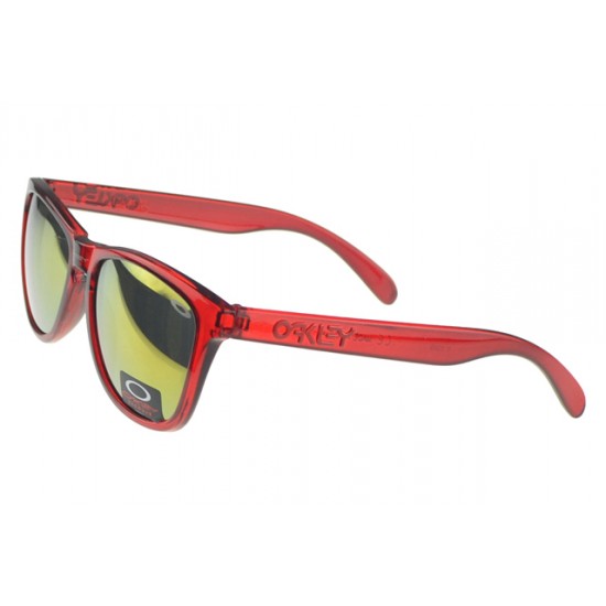 Oakley Frogskin Sunglass Red Frame Gold Lens-Worldwide Shipping