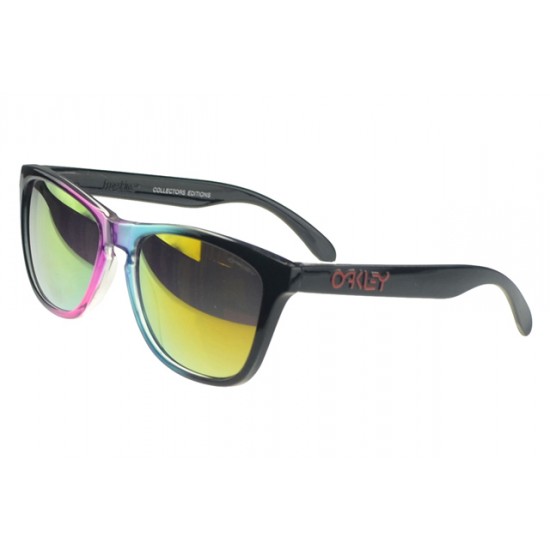 Oakley Frogskin Sunglass Black Frame Gold Lens-Official UK