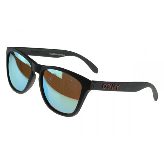 Oakley Frogskin Sunglass Black Frame Blue Lens-Free Shop