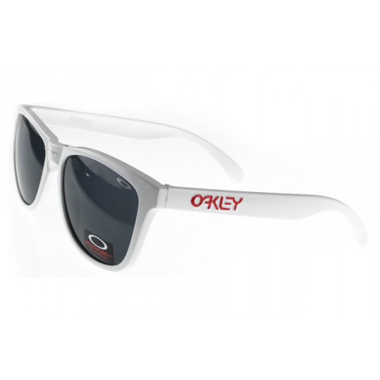 Oakley Frogskin Sunglass White Frame Black Lens-Outlet Online Official