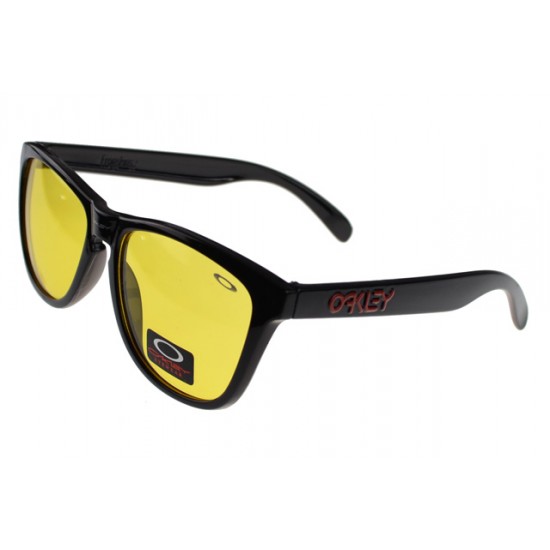 Oakley Frogskin Sunglass Black Frame Gold Lens-Official Website Discount