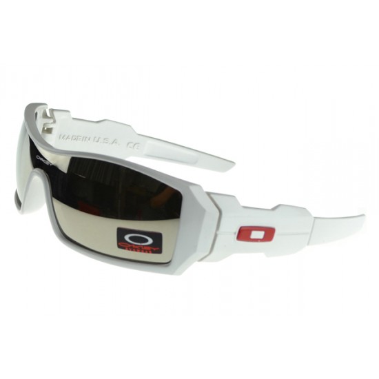 Oakley Oil Rig Sunglass White Frame Silver Lens-The Collection