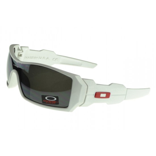 Oakley Oil Rig Sunglass White Frame Gray Lens-Outlet