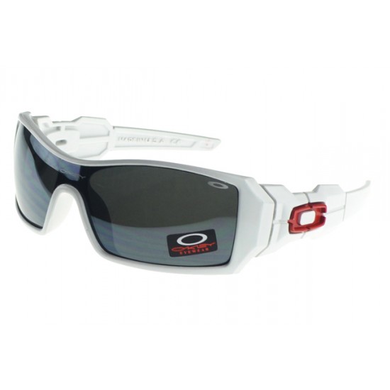 Oakley Oil Rig Sunglass White Frame Gray Lens-Selling Clearance