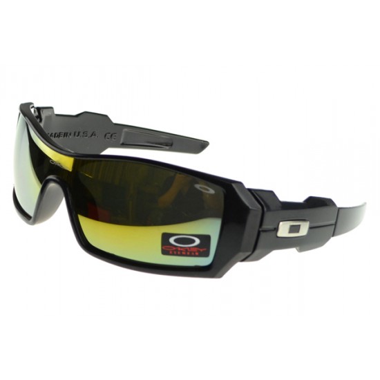 Oakley Oil Rig Sunglass Black Frame Gold Lens-Top Brand