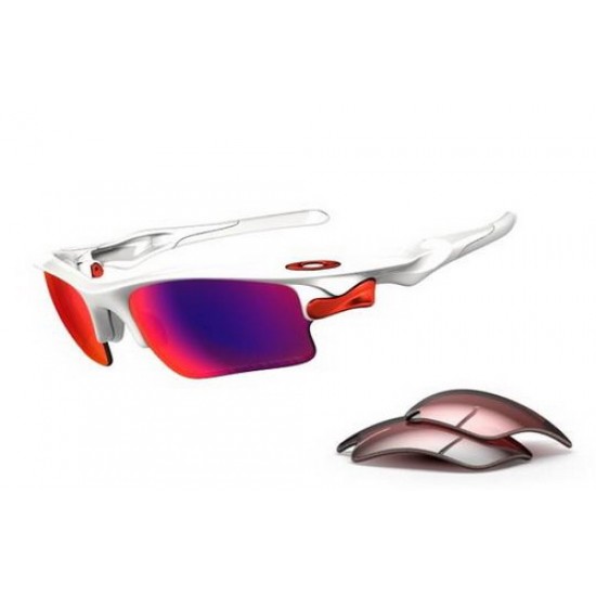 Oakley Fast Jacket Polished White OO Red G40 Sunglass