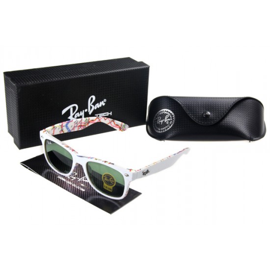 Ray Ban Cats Sunglass White Striated Frame Olivedrab Lens