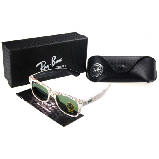 Ray Ban Cats Sunglass White Striated Frame Teal Lens
