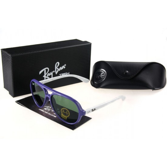 Ray Ban Wayfarer Sunglass White Purple Frame Olivegreen Lens